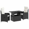 vidaXL Conjunto de Jantar para Exterior 3 pcs Preto e Branco Creme