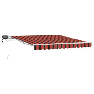 vidaXL Toldo retr&aacute;til manual com LED 300x250 cm laranja e castanho