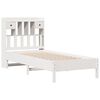 vidaXL Cama com estante sem colch&atilde;o 90x190 cm pinho maci&ccedil;o branco
