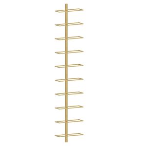 vidaXL Garrafeira de parede para 10 garrafas metal dourado