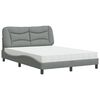 vidaXL Cama com colchão Hvar 140x190 cm tecido cinzento-claro