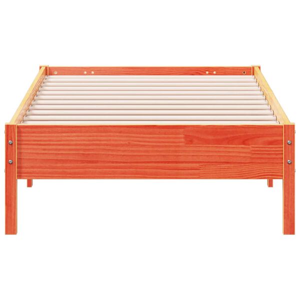 vidaXL Cama sem colch&atilde;o 90x200 cm pinho maci&ccedil;o castanho-mel