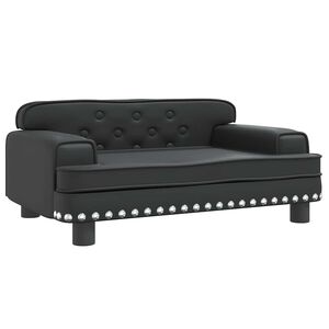 vidaXL Cama para c&atilde;es 70x45x30 cm couro artificial preto