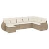 vidaXL 8 pcs conjunto de sof&aacute;s p/ jardim com almofad&otilde;es vime PE bege