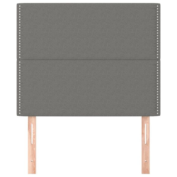 vidaXL Cabeceira Cinza Escuro 90x5x118/128 cm Tecido