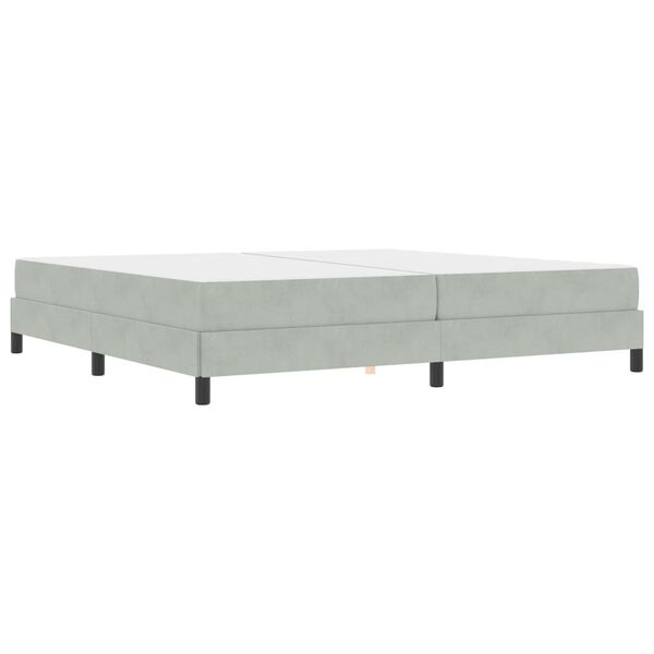 vidaXL Cama Box com colch&atilde;o Cinzento-claro 200 x 200 cm tecido