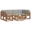 vidaXL Conjunto de Sof&aacute;s para Exterior 7 pcs Cinza Natural e Claro