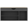 vidaXL Banco sapateira c/ almofad&atilde;o contraplacado 104x30x49 cm cinza