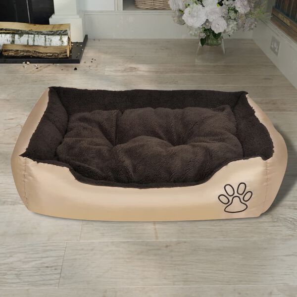 vidaXL Cama para cão bege e castanho XXL