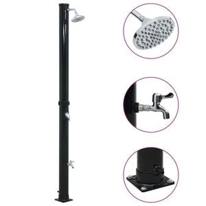 vidaXL Chuveiro solar 220 cm 20 L preto