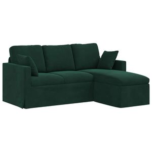 vidaXL Sof&aacute; Verde Escuro 178 x 134 x 80 cm Veludo