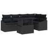 vidaXL Conjunto de Sof&aacute; de Jardim 6 unid. Preto