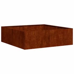 vidaXL Floreira enferrujada 100x100x30 cm a&ccedil;o resistente