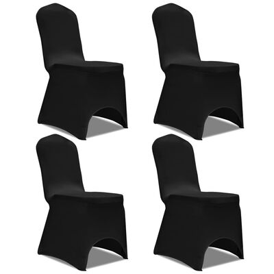 vidaXL Capa extensível para cadeira 4 pcs preto