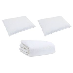 vidaXL Conjunto de Edredom com travesseiro 3 pcs Branco Pena de ganso