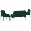 vidaXL Conjuntos de sof&aacute;s 3 pcs Verde Escuro 115 x 56 x 80 cm