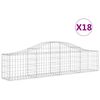 vidaXL Cestos gabi&atilde;o arqueados 18pcs 200x30x40/60 cm ferro galvanizado
