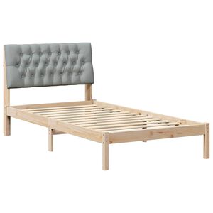 vidaXL Estrutura de Cama com Cabeceira Estofada Castanho 100 x 200 cm