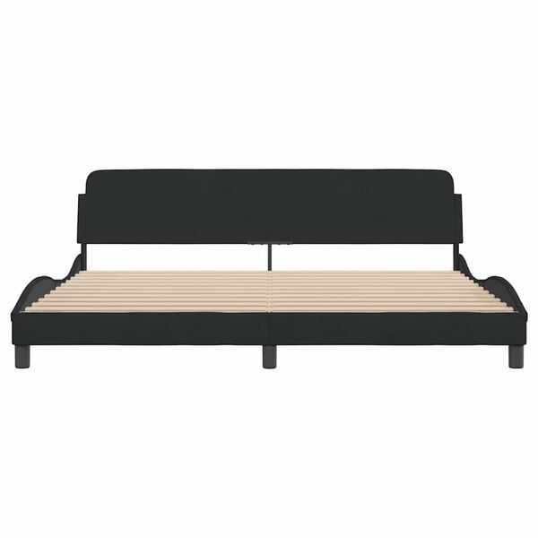 vidaXL Estrutura de cama Dover 200x200 cm veludo preto