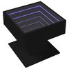 vidaXL Mesa de centro c/ LEDs 50x50x45cm contraplacado preto brilhante