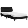 vidaXL Cama com colch&atilde;o Hvar 100x200 cm tecido preto