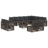 vidaXL Conjunto de Sof&aacute; de Jardim 13 pcs Cinzento vime PE