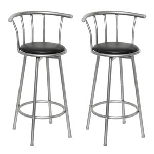 vidaXL Bancos de bar 2 pcs couro artificial preto