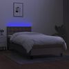 vidaXL Cama box spring + colch&atilde;o/LED 80x200cm tecido cinza-acastanhado