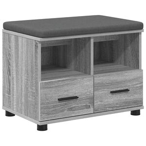 vidaXL Banco de Hall com almofada Sonoma cinza 60 x 38 x 46 cm