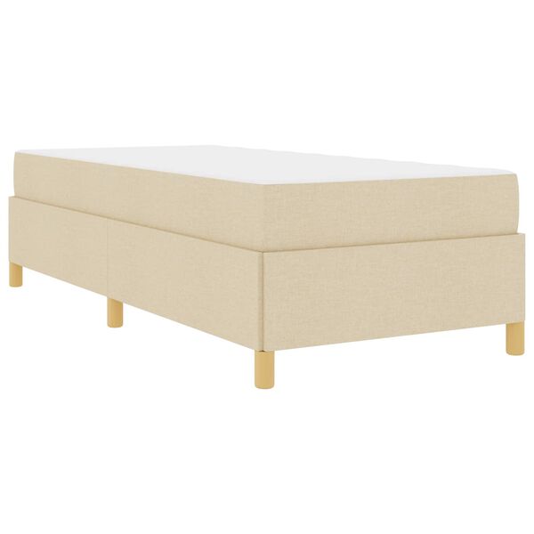vidaXL Estrutura da Cama com colch&atilde;o Creme 90 x 200 cm tecido