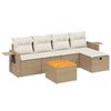 vidaXL 6 pcs conjunto de sof&aacute;s p/ jardim com almofad&otilde;es vime PE bege