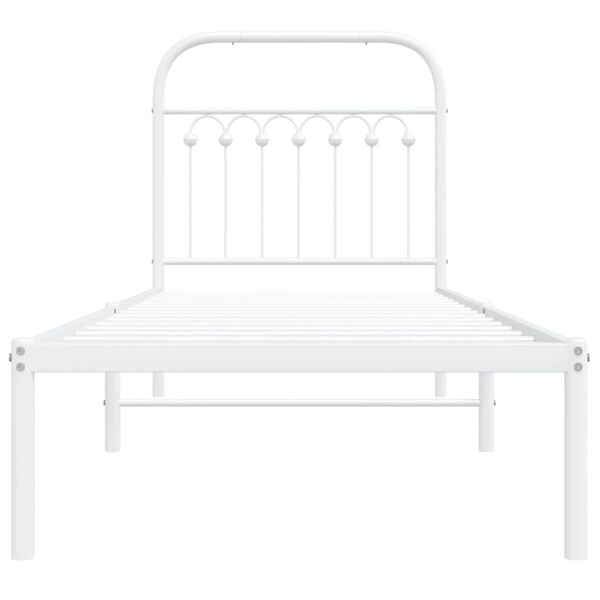 vidaXL Estrutura de cama com cabeceira 80x200 cm metal branco