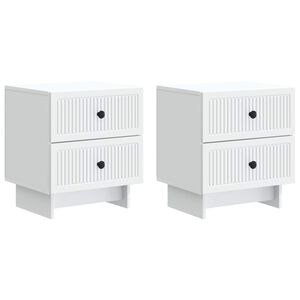 vidaXL Arm&aacute;rio de Cabeceira 2 pcs Branco 43 x 34,5 x 47,5 cm