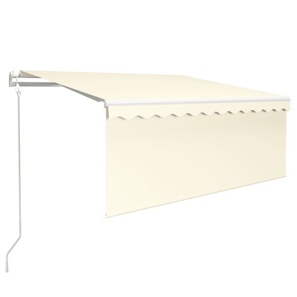 vidaXL Toldo autom&aacute;tico c/ estore/LED/sensor de vento 3x2,5m cor creme