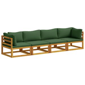 vidaXL Conjunto de Sof&aacute;s 4 unid. Natural Madeira S&oacute;lida de Ac&aacute;cia