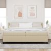 vidaXL Cama Box Spring LED Cinza Claro e Branco 200 x 200 cm