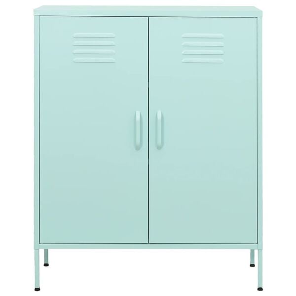 vidaXL Armário de arrumação aço 80x35x101,5 cm verde-hortelã