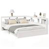 vidaXL Cama com estante sem colch&atilde;o 140x190 cm pinho maci&ccedil;o branco