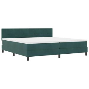 vidaXL Cama Box Spring LED Verde Escuro 200 x 200 cm Veludo