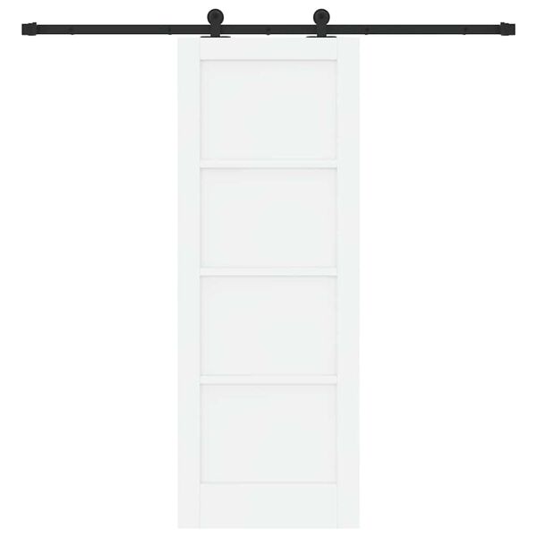 vidaXL Porta Deslizante Branco e Preto 73,5 x 198,5 cm