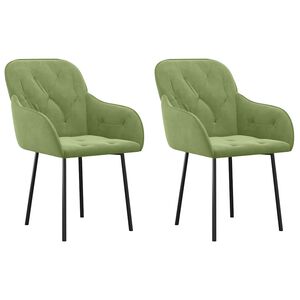vidaXL Cadeiras de jantar 2 pcs veludo verde-claro