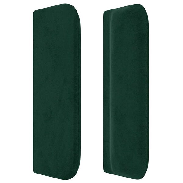 vidaXL Cabeceira de cama c/ abas veludo 83x16x78/88 cm verde-escuro