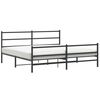 vidaXL Estrutura de cama com cabeceira e p&eacute;s 180x200 cm metal preto