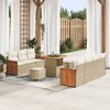 vidaXL Conjunto de Sof&aacute; de Jardim 10 pcs Bege e Creme 80 x 80 x 71 cm
