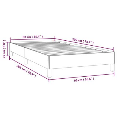 vidaXL Estrutura de cama 90x200 cm tecido cinza-acastanhado