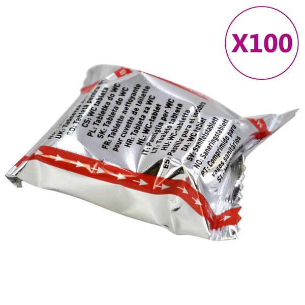 vidaXL Pastilhas para limpeza de sanitas/mict&oacute;rios 100 pcs