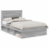 vidaXL Estrutura da Cama com cabeceira Cinza Sonoma 120 x 200 cm