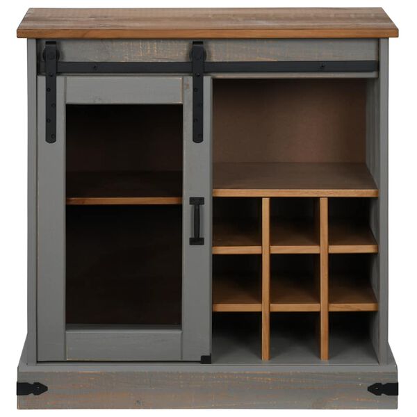 vidaXL Aparador HALDEN com porta de correr 80x40x80 cm Madeira maci&ccedil;a