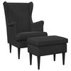 vidaXL Poltrona com Puff 2 unid. Preto Veludo