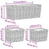 vidaXL Cesta de Plantas com armazenamento 3 pcs Cinzeto Rattan Kubu